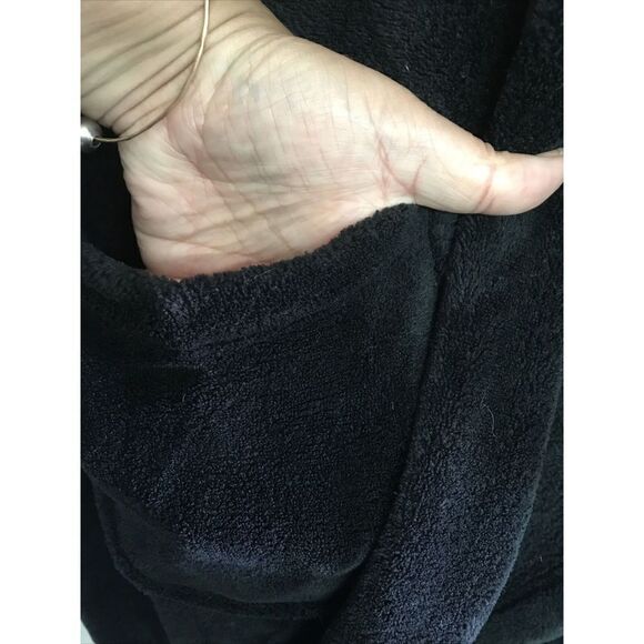 DC Comics Adult One Size Superhero Plush Fleece Mask Hooded Robe Logo Black Tie - Picture 15 of 16